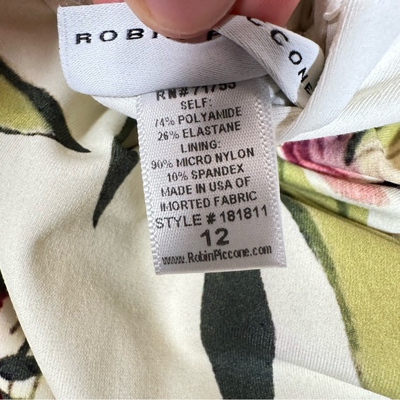 ROBIN PICCONE Moana Floral Plunge One Piece Halter Swimsuit - Picture 9 of 11